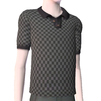 Louis Vuitton Damier Graphite polo by BrooksBehrens - The Exchange -  Community - The Sims 3
